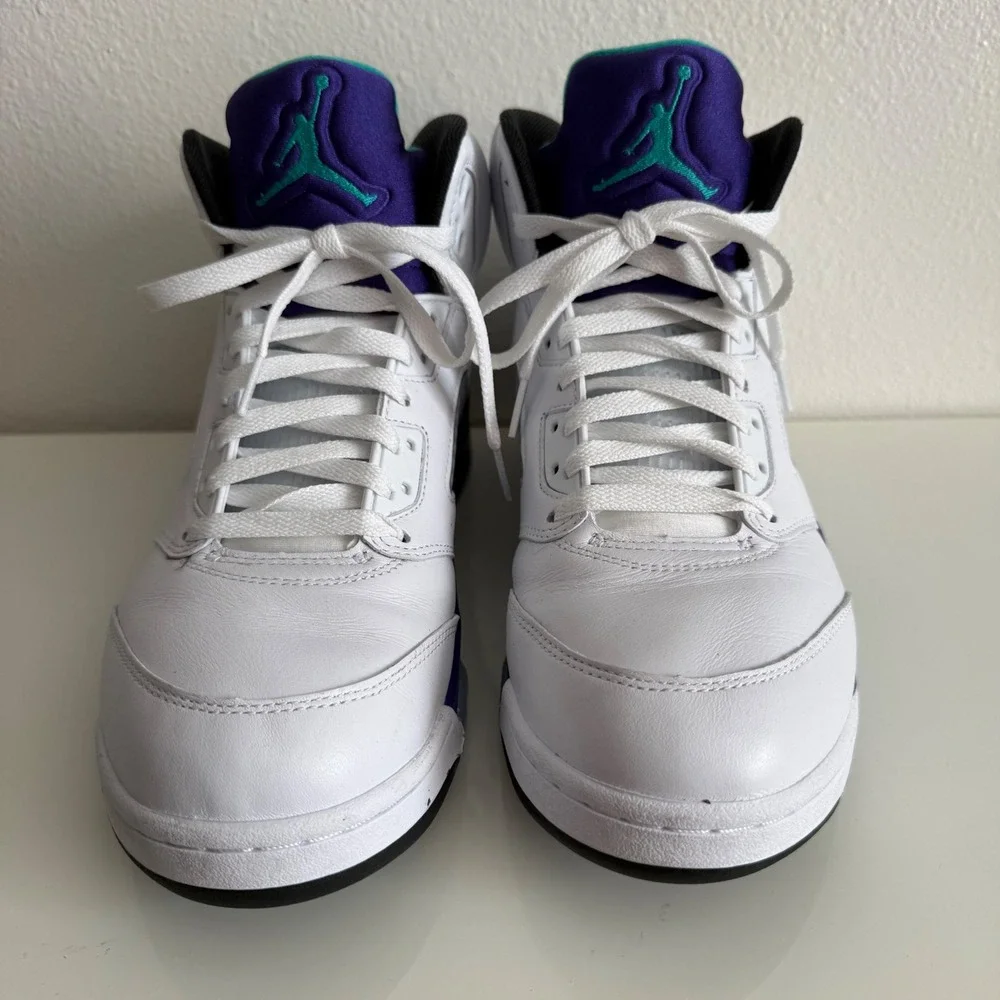 Nike Air Jordan 5 Retro Grape White New Emerald Grape Ice HQ7978-100 Mens 10.5
